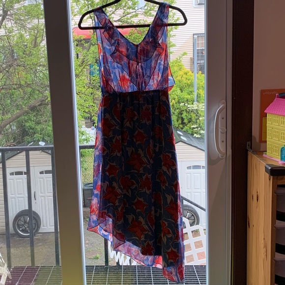 Spring Dress/ Flowers/ Asymmetrical with Ruffles - Picture 9 of 12